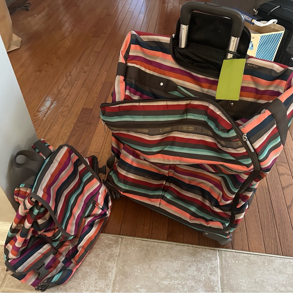 Colorful Striped Luggage Set